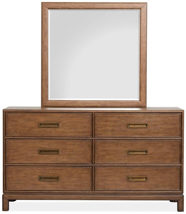 Ridgefield Russet 6 Drawer Dresser with Square Mirror