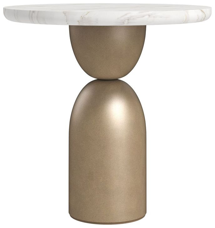 Verge Bronze Metallic and White Marble Top Spot Table