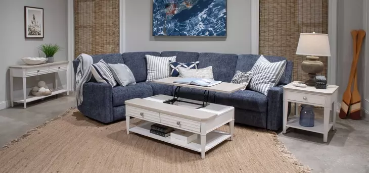 Whisperbay Sea Pearl and Driftwood Rectangular End Table