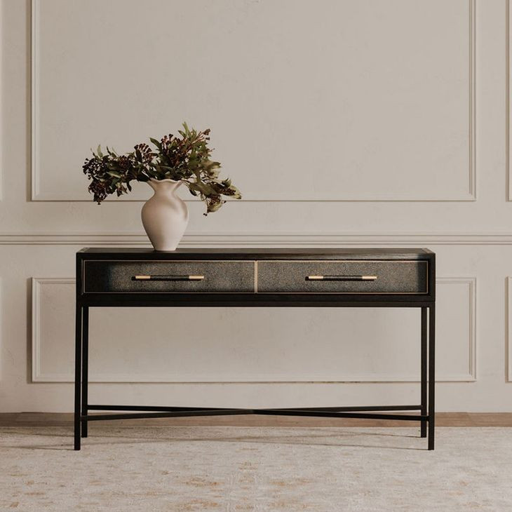 Mako Black Rectangular Console Table
