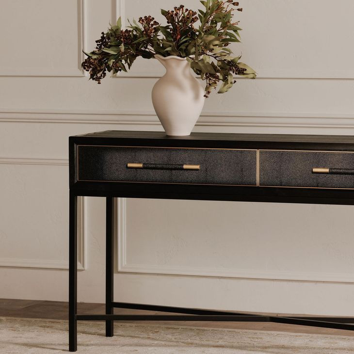 Mako Black Rectangular Console Table