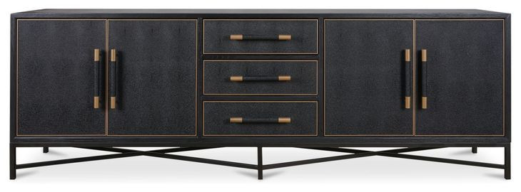 Mako Black 4 Door Large Sideboard