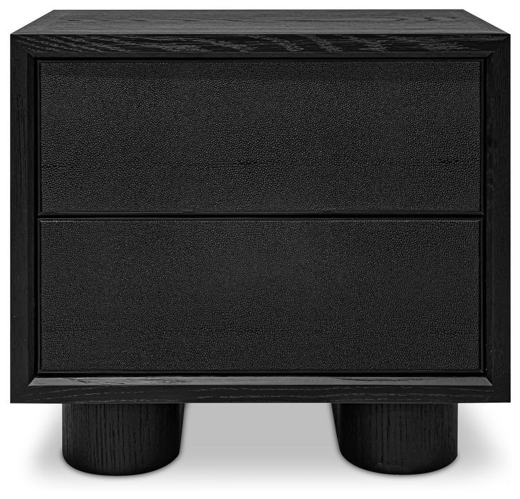 Marcelle Black 2 Drawer Nightstand