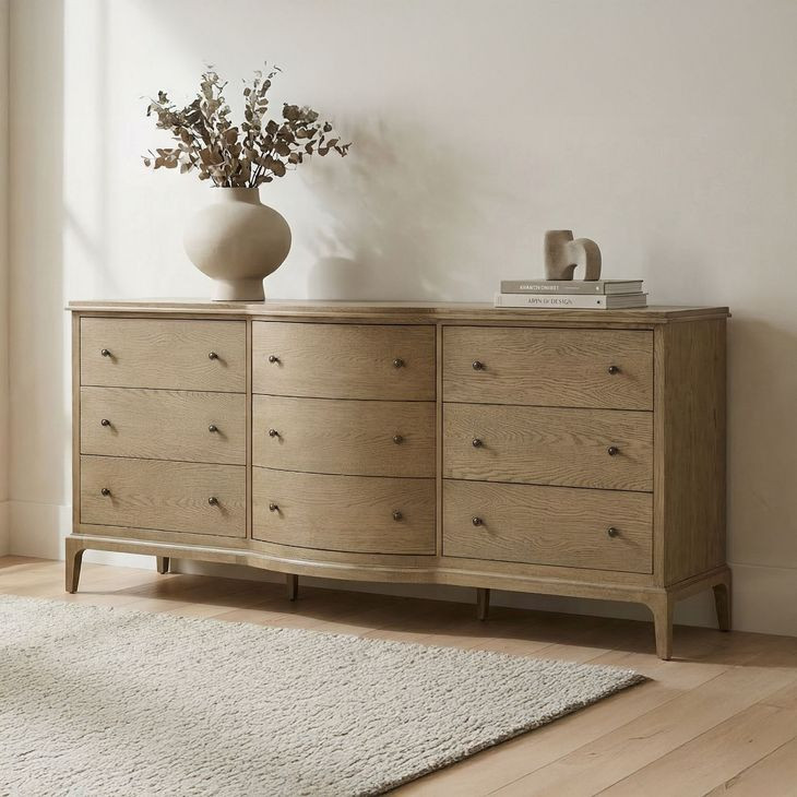 brown 9 drawer dresser Anton (76") 9-Drawer Dresser, Cerused White, West Elm