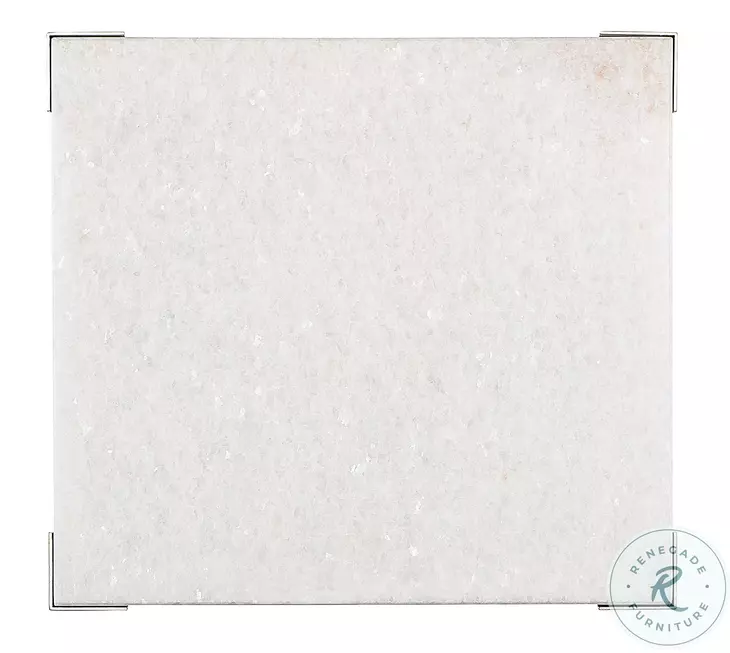 Melange Champagne And White Genesis Stone Top Jen End Table