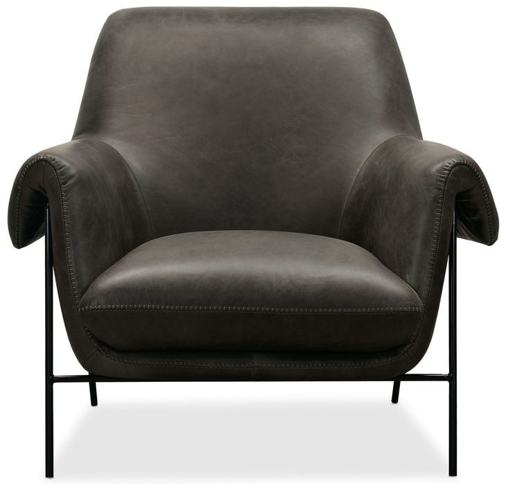Ambroise Gray Leather Club Chair