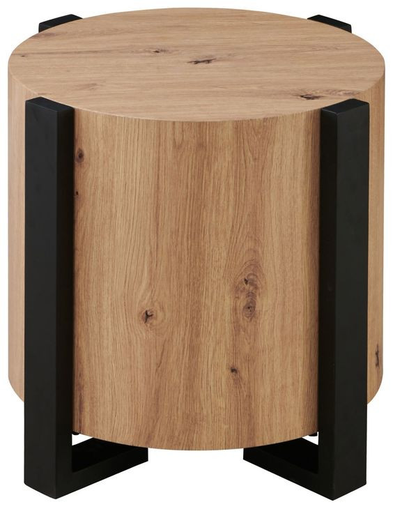 Darcie Brown Round End Table