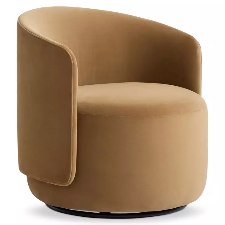 Crosby Tan Upholstered Swivel Chair