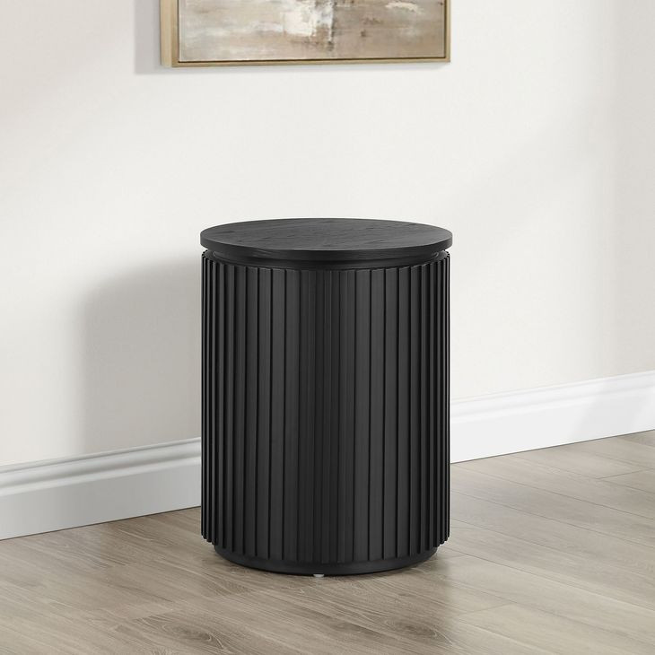 Colvin Black Round End Table