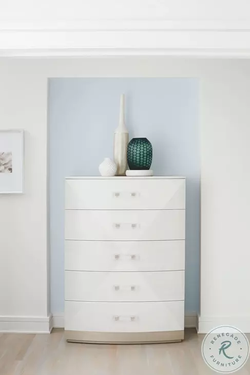 Axiom Linear Grey And White Tall Chest