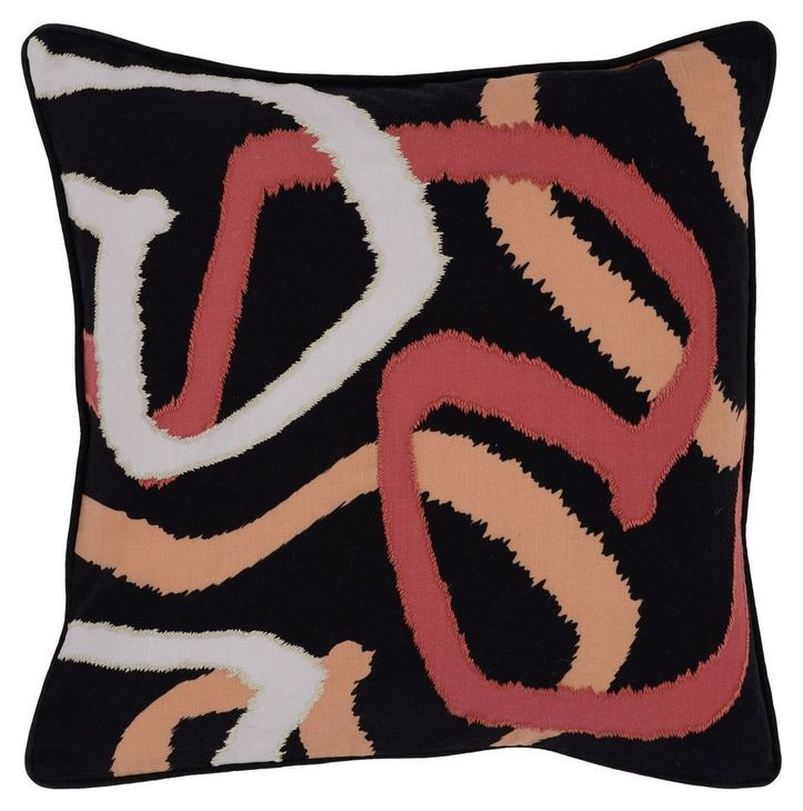 Indoor and Outdoor Atlas Black Square Accent Pillow