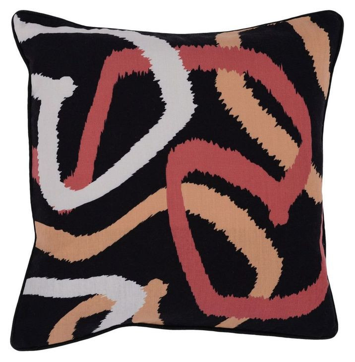 Indoor and Outdoor Atlas Black Square Accent Pillow
