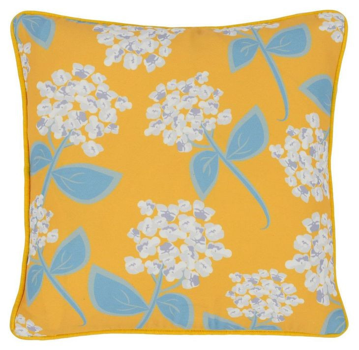 Indoor and Outdoor Roswell Yellow Square Accent Pillow