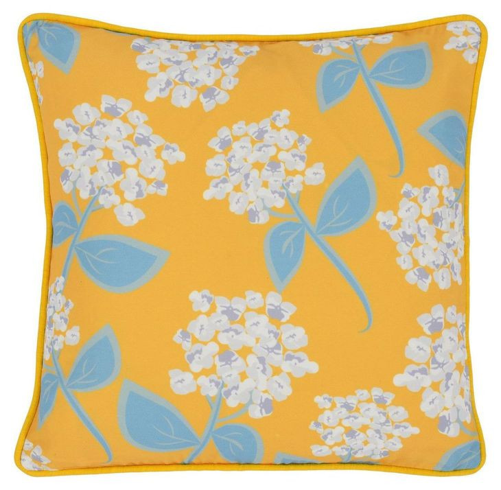 Indoor and Outdoor Roswell Yellow Square Accent Pillow