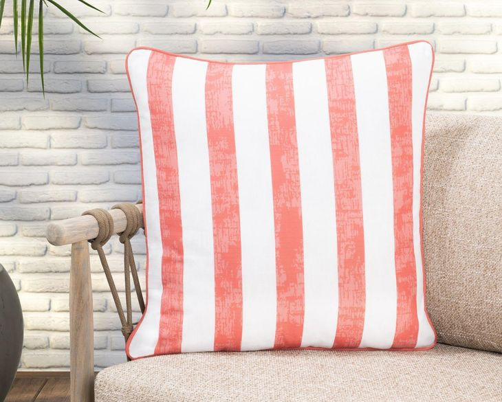 Indoor and Outdoor Milton Red Square Accent Pillow