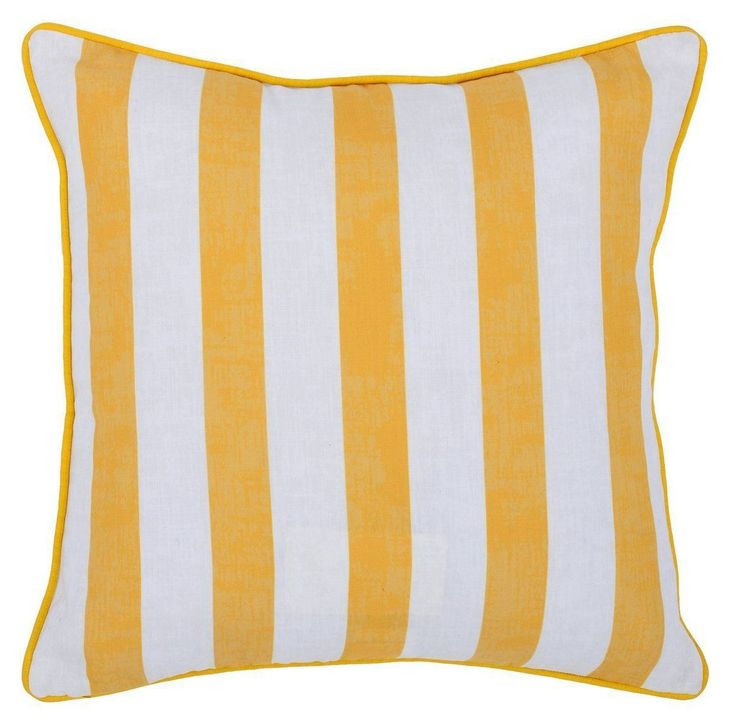 Indoor and Outdoor Milton Yellow Square Accent Pillow