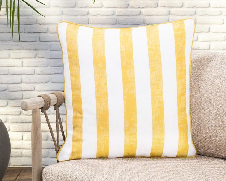 Indoor and Outdoor Milton Yellow Square Accent Pillow