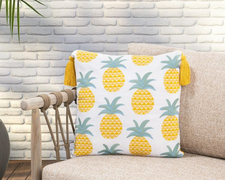 Indoor and Outdoor Sonoma Yellow Square Accent Pillow