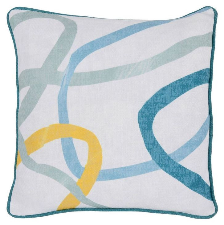 Indoor and Outdoor Fulton White Square Accent Pillow