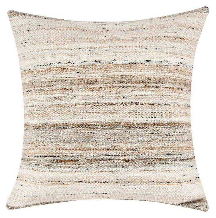 Performance Plateau Sand and Beige Square Accent Pillow