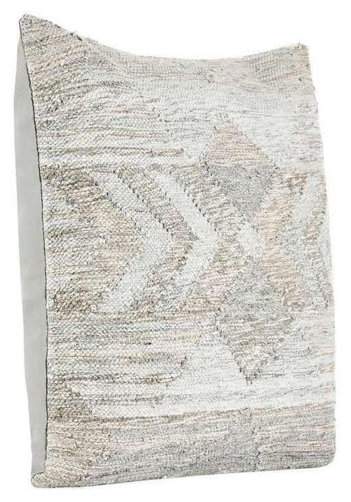 Performance Caravan Gray and Beige Square Accent Pillow