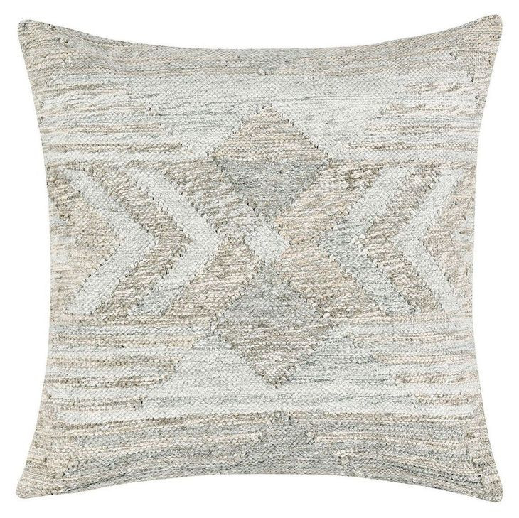 Performance Caravan Gray and Beige Square Accent Pillow