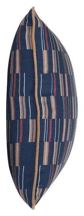 Terranea Nantucket Blue and Brown Square Accent Pillow