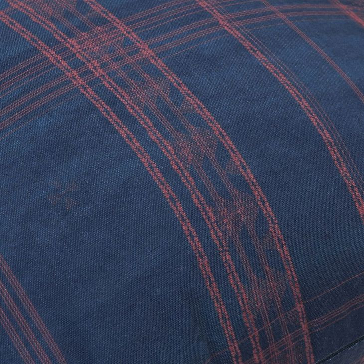 Terranea Cannon Dark Blue and Red Square Accent Pillow