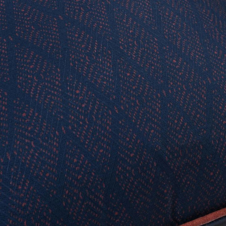 Terranea Gulf Dark Blue and Red Square Accent Pillow