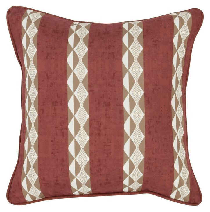 Terranea Delray Clay Red and Brown Square Accent Pillow