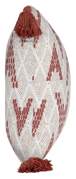 Terranea Sanibel Natural and Clay Red Square Accent Pillow