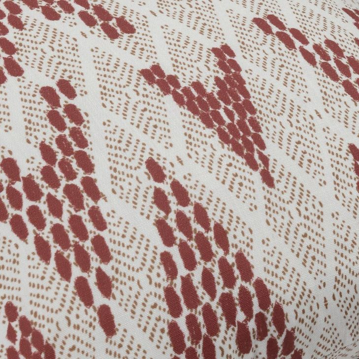 Terranea Sanibel Natural and Clay Red Square Accent Pillow