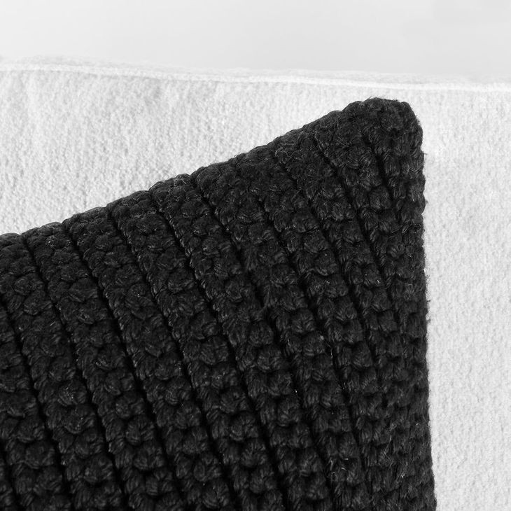 Prism Black Square Accent Pillow