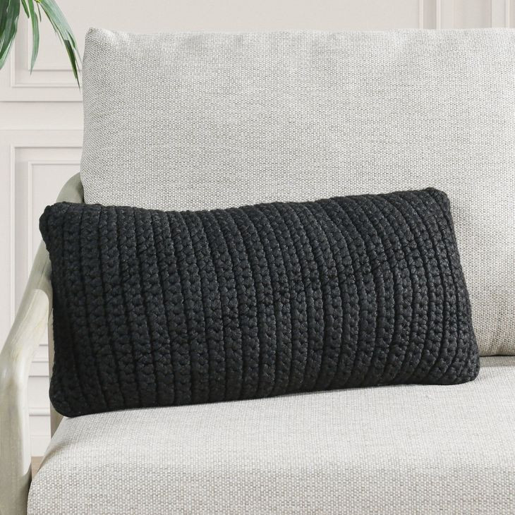 Prism Black Rectangular Accent Pillow