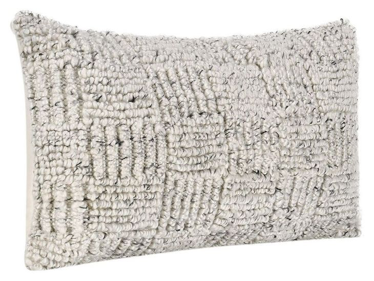 Shades Vico Ivory and Gray Rectangular Accent Pillow