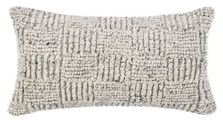 Shades Vico Ivory and Gray Rectangular Accent Pillow