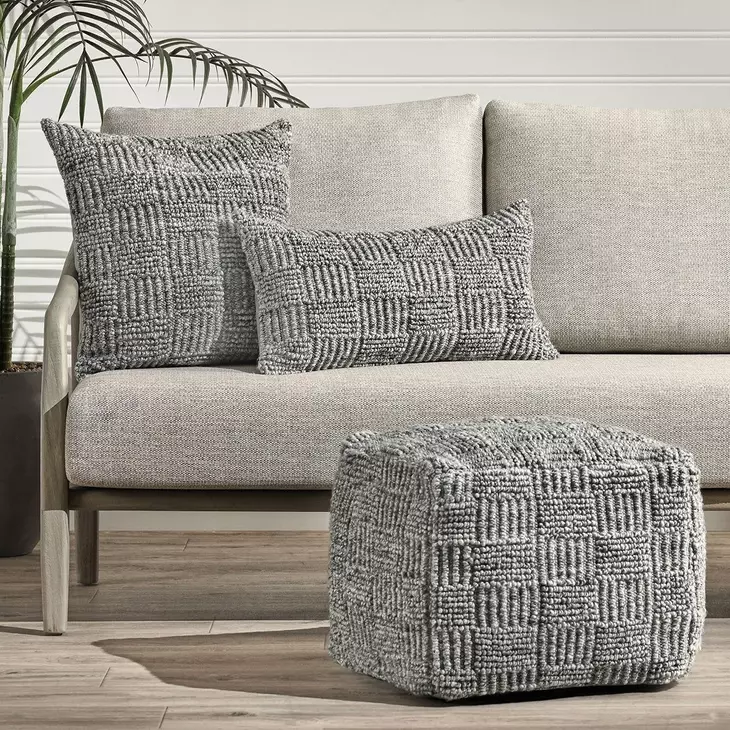 Shades Vico Gray Rectangular Accent Pillow Set of 2