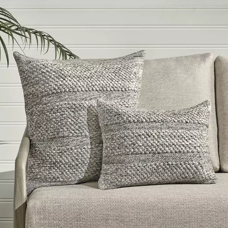 Shades Ford Gray Square Accent Pillow Set of 2
