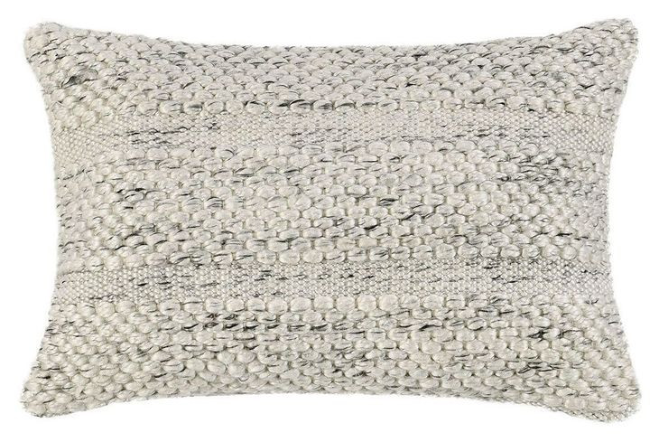 Shades Ford Ivory and Gray Rectangular Accent Pillow