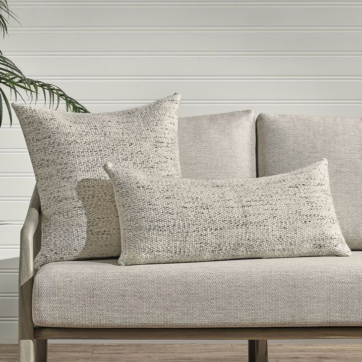 Shades Stella Ivory and Gray Rectangular Accent Pillow