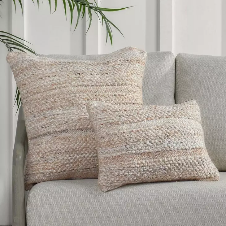 Shades Ford Caramel and Beige Rectangular Accent Pillow Set of 2