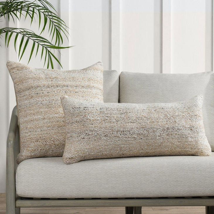 Shades Stella Caramel and Gray Rectangular Accent Pillow