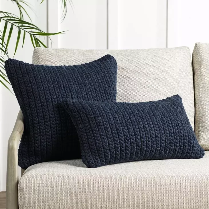 Prism Navy Blue Rectangular Accent Pillow Set of 2