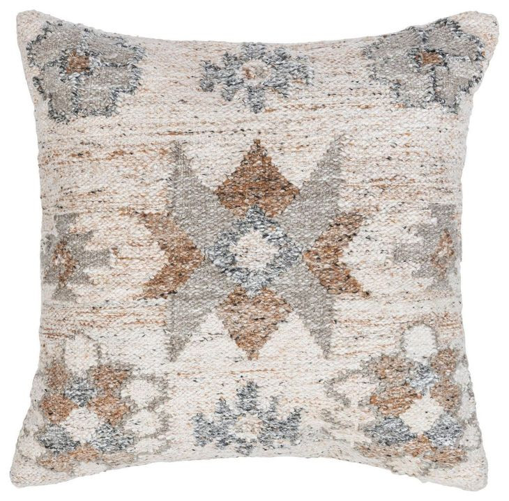 Performance Ardeth Clay and Beige Square Accent Pillow
