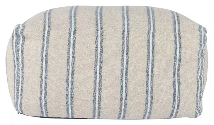 Poufs Delgada Natural and Blue Square Accent Pouf