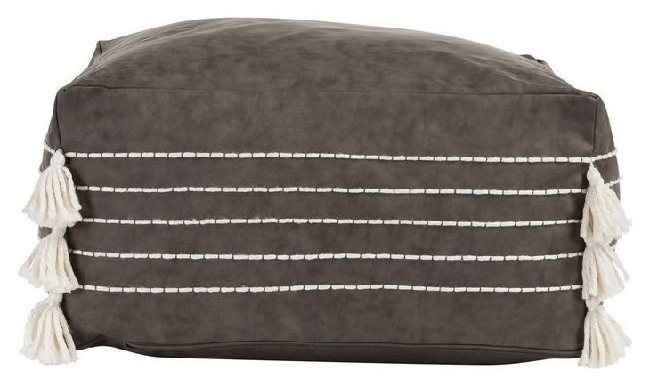 Poufs Ezekiel Vegan Leather Hickory Square Accent Pouf