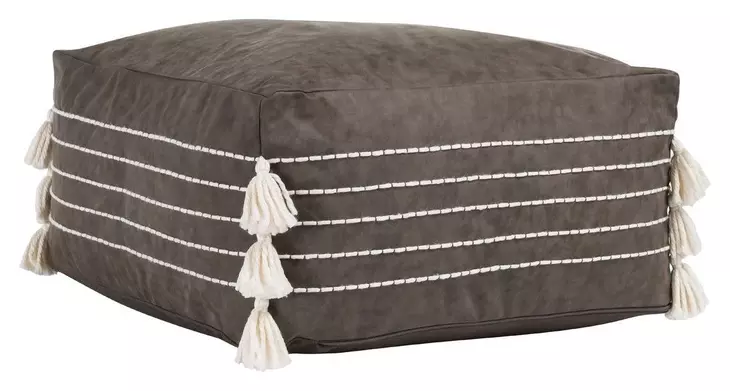 Poufs Ezekiel Vegan Leather Hickory Square Accent Pouf