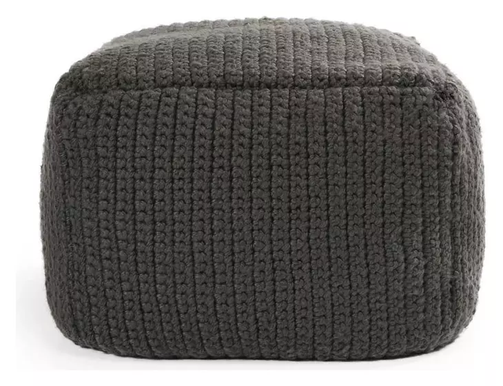 Prism Dark Gray Square Outdoor Pouf