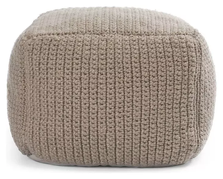 Prism Natural Square Outdoor Pouf