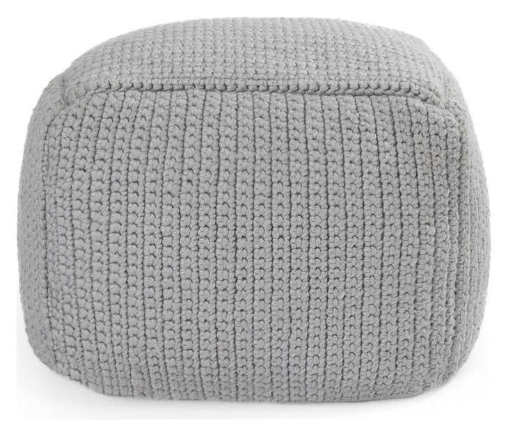 Prism Gray Square Outdoor Pouf